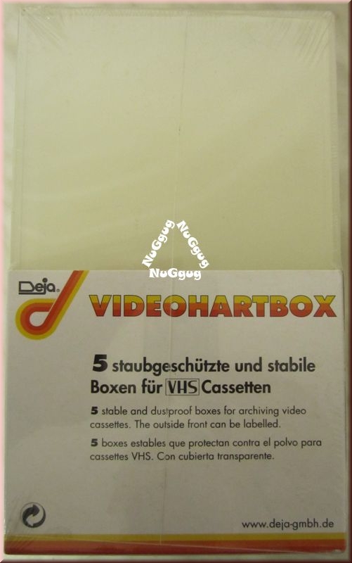 VHS Video Hartbox transparent von Deja. 5 Stück