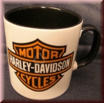 Kaffeepott "Harley-Davidson Motor Cycles", weiß/schwarz, Mug, Kaffeetasse