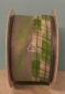 Preview: Geschenkband "Muster grau/grün", 40mm x 2 m, Ribbon, Dekoband, Schleifenband