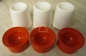 Preview: Eierbecher C33, weiß rot, 3 Stück, von Tupperware