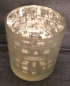 Preview: Teelichthalter "Merry Christmas" aus mattiertem Glas, innen silber, 8 x 7 cm, Windlicht