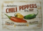 Preview: Blechschild "Chili Peppers", Blechpostkarte 10 x 15 cm