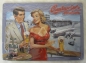 Preview: 3D Blechschild "Budweiser Budvar", Pärchen am Flughafen von Prag, 30 x 21 cm