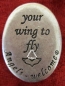 Preview: Handschmeichler "your wing to fly", oval, silberfarben