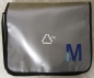Preview: Messenger Bag aus LKW-Plane, silber mit "M"