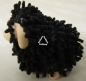 Preview: Keramik Schaf "Wuschel" mit schwarzer Wolle. Osterdekoration