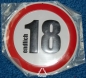 Preview: Schild "endlich 18", Alu, Durchmesser 15 cm