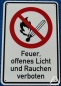 Preview: Verbotsschild Feuer, offenes Licht und Rauchen verboten, 20 x 30 cm
