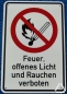 Preview: Verbotsschild Feuer, offenes Licht und Rauchen verboten, 20 x 30 cm
