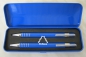 Preview: Schreibset blau, Kugelschreiber + Minenbleistift in Metall-Box