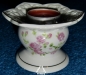 Preview: Teelicht Keramik weiß mit Blumendesign