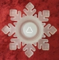 Preview: Teelichthalter "Schneeflocke" aus mattiertem Glas, 10 cm