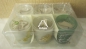 Preview: Teelichter Set "Weihnachten", Glas, 6 Stück in weiss und grün, mit 3D-Motiven