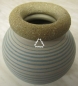 Preview: Design Ton-Vase mit Linien-Motiv. getöpfert. rund. blau. 11.5 x 11.5 cm