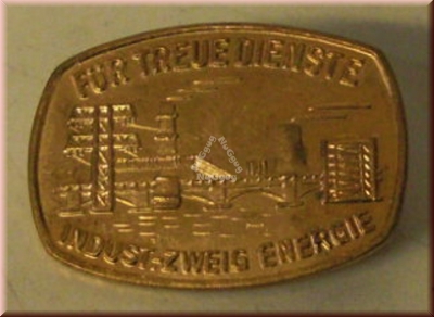 DDR Abzeichen "FÜR TREUE DIENSTE INDUST.-ZWEIG ENERGIE", bronze, Pin