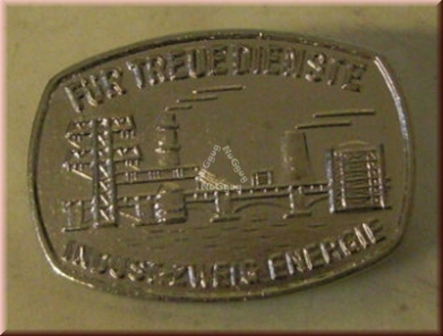 DDR Abzeichen "FÜR TREUE DIENSTE INDUST.-ZWEIG ENERGIE", silber, Pin