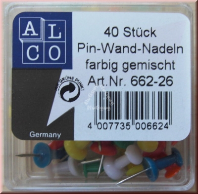 Pinnwandnadeln bunt, 40 Stück, von ALCO