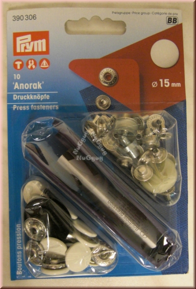 Prym Druckknopfset Anorak, 15 mm, Artikelnummer 390306