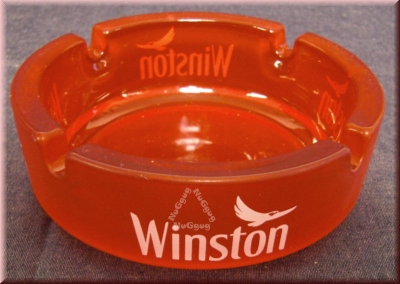 Aschenbecher "Winston", Glas, rot