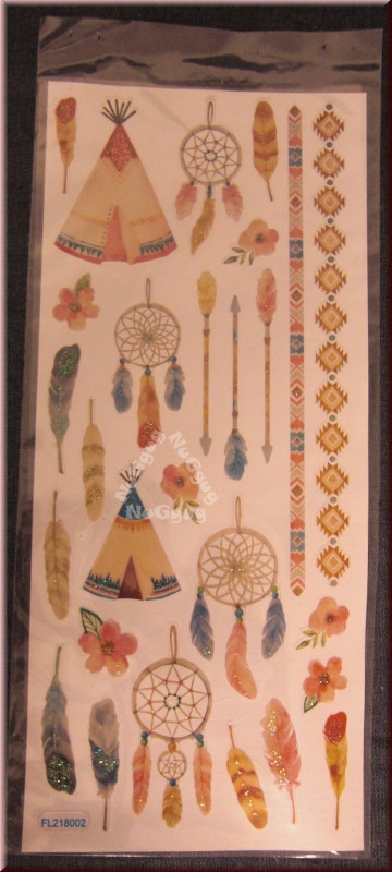 Sticker mit 27 Stück "Indianer" Motiven