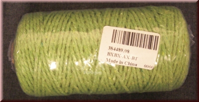 Baumwollschnur grün, 2 mm x 100 Meter, Baumwollseil
