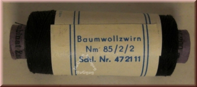 VEB Baumwollzwirn schwarz 40/4, Garn Nm. 85/2/2, 200 Meter