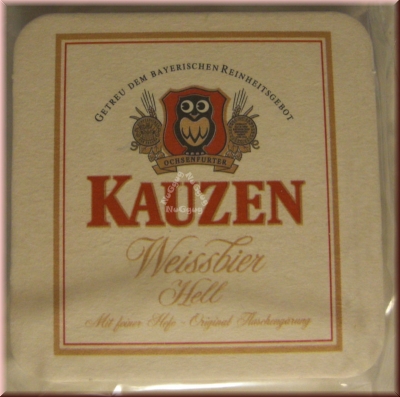 Untersetzer "Kauzen Bräu", aus Pappe, 40 Stück, 4 Motive, Bierdeckel