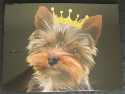 Deko-​Bild "Hundekönig" auf Leinwand, Druck auf Keilrahmen, 40 x 30 cm