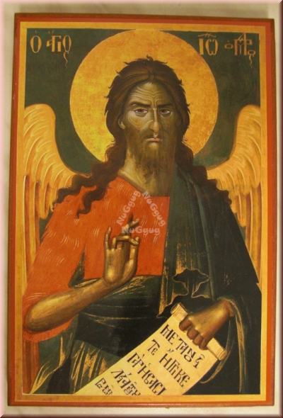 Deko-​Bild "Johannes der Täufer", Druck aufgeklebt auf MDF-Platte, 23 x 15,5 cm, Ikone