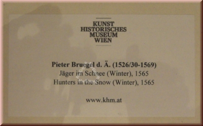 Kunstdruck "Jäger im Schnee, Winter 1565", 30 x 24 cm, vom Kunst Historischen Museum Wien