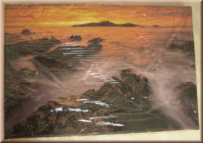 Deko-​Bild "Insel im Sonnenuntergang" auf Leinwand