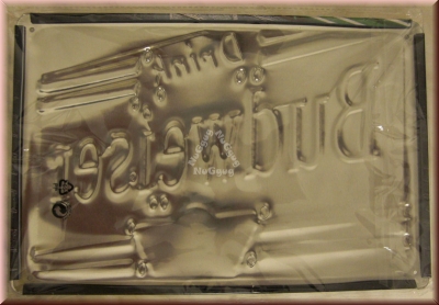 3D Blechschild "Drink Budweiser", 30 x 20 cm