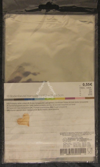 Bodenbeutel transparent, 10 Stück, 14,5 x 23,5 x 5 cm, Cellophantüten