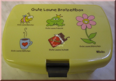 Brotbox "Gute Laune Brotzeitbox", Brotdose mit Einteilung, gelb