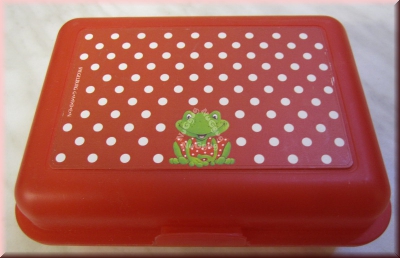 Brotbox "Fröhliche Tupfen" von Die Spiegelburg, Brotzeitbox mit Einteilung, Brotdose, rot