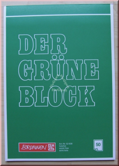 Der grüne Block, Briefblock A4, 50 Blatt, blanko, unliniert, von Brunnen, Art.-Nr. 52636