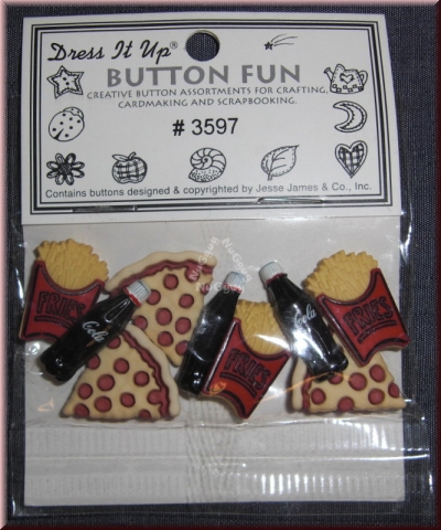 Button Fun 3597 Fast Food, Buttons von Dress It Up