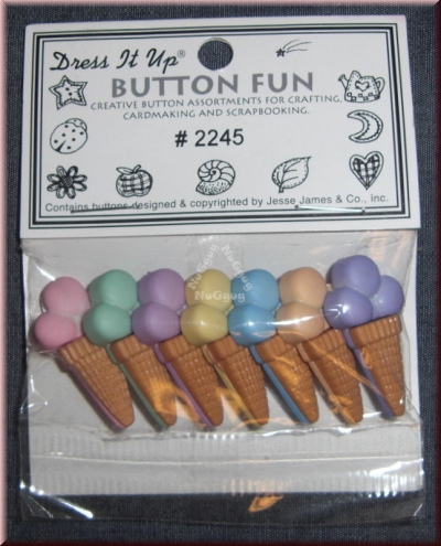 Button Fun 2245 Ice Cream, Buttons von Dress It Up