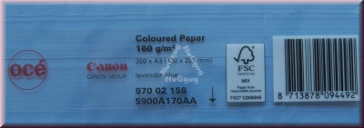 Kopierpapier A3 Canon Coloured océ, lavendelblau, 160 g/m², 250 Blatt, Druckerpapier