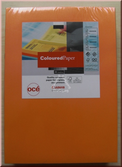 Kopierpapier A4 Canon Coloured océ, intensiv orange, 80 g/m², 500 Blatt, Druckerpapier