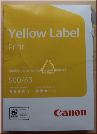 Kopierpapier A3 Canon Yellow Label, weiss, 80 g/m², 500 Blatt, Druckerpapier