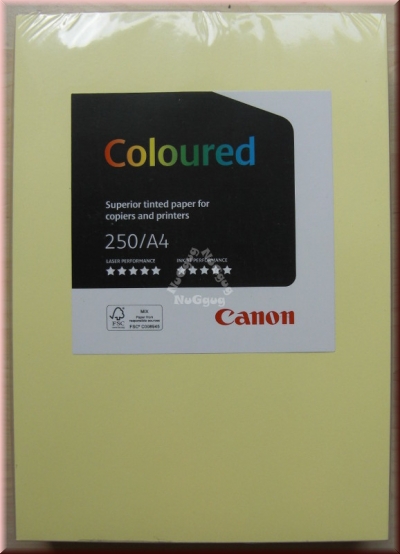 Kopierpapier A4 Canon Coloured, mittelgelb, 120 g/m², 250 Blatt, Druckerpapier