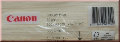 Kopierpapier A3 Canon Coloured, elfenbein, 80 g/m², 500 Blatt, Druckerpapier