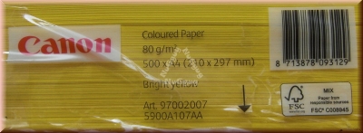 Kopierpapier A4 Canon Coloured, gelb, 80 g/m², 500 Blatt, Druckerpapier