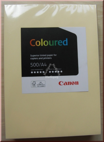 Kopierpapier A4 Canon Coloured, hellgelb, 80 g/m², 500 Blatt, Druckerpapier