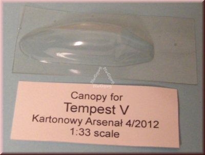 Canopy für Tempest V Kartonowy Arsenal 4/2012, Maßstab 1:33, Kabinenhaube, Cockpitscheibe