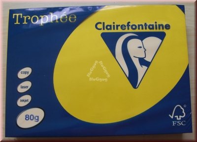 Kopierpapier A3 Clairefontaine Tophée 1264, sonnenblumengelb, 80 g/m², 500 Blatt, Druckerpapier