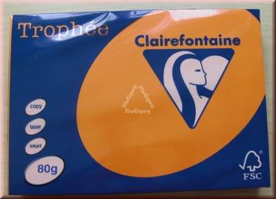 Kopierpapier A3 Clairefontaine Tophée 1762, orange, 80 g/m², 500 Blatt, Druckerpapier