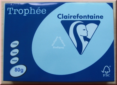 Kopierpapier A4 Clairefontaine Trophée 1774, blau, 80 g/m², 500 Blatt, Druckerpapier