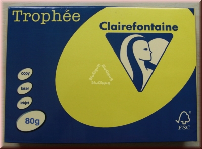 Kopierpapier A4 Clairefontaine Trophée 1877, kanariengelb, 80 g/m², 500 Blatt, Druckerpapier